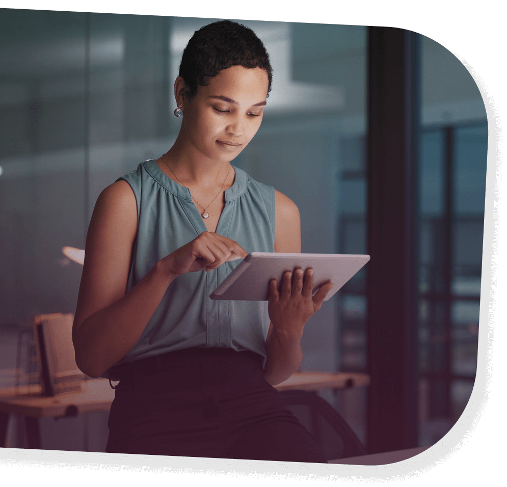 woman with a tablet